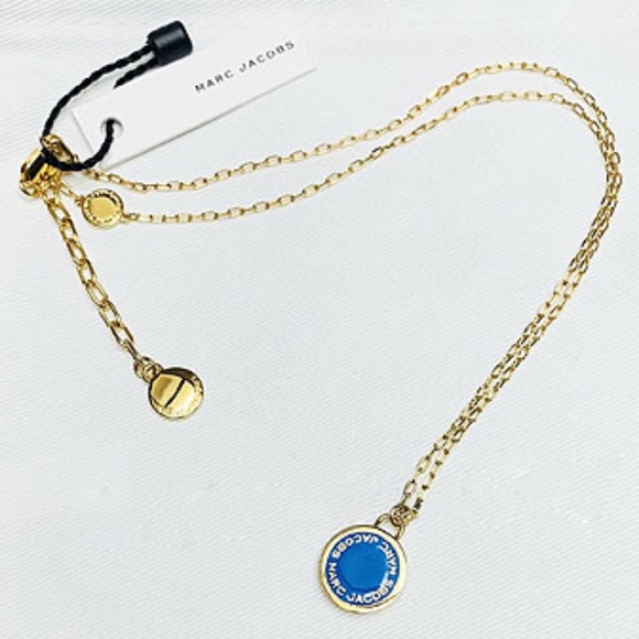 Marc Jacobs Enamel Logo Disc Pendant Necklace - Picture 3 of 3